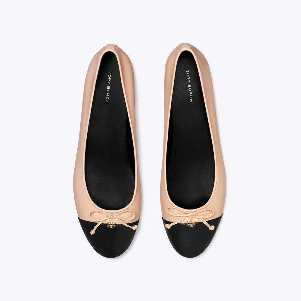 Tory Burch Black and Tan Ballet Flats